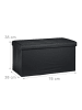 relaxdays Sitzbank Stauraum in Schwarz - (B)76 x (H)38 x (T)38 cm