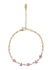 myMo Women Bracelet With Lobster Clasp in Gold Lilac