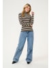 Kaffe Langarm-Shirt KAlizza Tight fit in Feather Grey Mel./Black Stripe