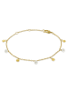 Boccia Damenarmband Titan Goldfarben mit Perlen