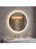 COSTWAY Runder Spiegel mit Beleuchtung 70cm in Silber