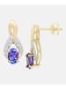 Diamant L'éternel Ohrhänger aus 375 Gelbgold mit Diamant mit Tansanit