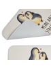 Mr. & Mrs. Panda Badezimmerteppich Pinguin umarmen mit Spruch in Weiß