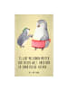 Mr. & Mrs. Panda Gästehandtuch Pinguin mit Kind mit Spruch in Gelb Pastell