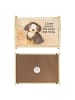 Mr. & Mrs. Panda Holz Tablett Hund Entspannen Design mit Spruch in Weiß