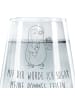 Mr. & Mrs. Panda Trinkglas Pinguin Pommes mit Spruch in Transparent