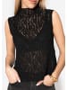 SASSYCLASSY Spitzen-Top mit Stehkragen in Schwarz