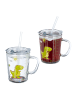 relaxdays 4 x Kindertrinkglas "Dino" in Transparent - 400 ml