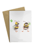 Mr. & Mrs. Panda Grußkarte Hummeln Kleeblatt ohne Spruch in Weiß
