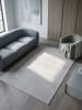 KADIMA DESIGN Kurzflorteppich Waschbar Gestreift KASOS Polyester Grau 160 x 230 cm in Grau