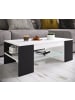 VCM  Holz Sofatisch Couchtisch Schublade Glas Tunas in Weiß / Schwarz
