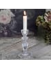 Chic Antique Kerzenhalter mit Spitzenkante Glas 15x8 cm