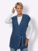 Sieh an! Long-Strickweste in jeansblau