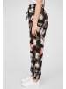 Cloud5ive Cloud5ive Cloud5ive Damen Crepe Hose mit Gummibund und All Over Palmen Print in black