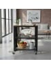 relaxdays Küchenwagen "Industrial" in Dunkelbraun/ Schwarz - (B)60 x (H)77,5 x (T)40 cm