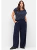 sheego Kurzarmshirt in tiefblau-gemustert