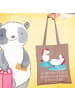 Mr. & Mrs. Panda Tragetasche Einhorn Sekt mit Spruch in Braun Pastell