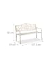 relaxdays Gartenbank in Weiß/Bronze - (B)127,5 x (H)90 x (T)63 cm