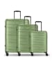 Redolz Essentials 10 3-SET 4 Rollen Kofferset 3-teilig in green-metallic