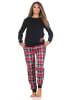 NORMANN Schlafanzug Pyjama langarm Bündchen Tiermotiv - 87114 in schwarz