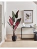 Beliani Kunstpflanze BANANA TREE in Grün/Schwarz/Rot - (W) 95 x (H) 163 x (L) 95 cm