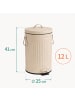 relaxdays Mülleimer in Beige - 12 Liter