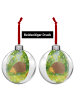 Mr. & Mrs. Panda Weihnachtsanhänger Igel Herzen Design ohne Spruch in Weiß