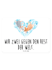Mr. & Mrs. Panda Blechschild Mäuse Herz mit Spruch in Weiß