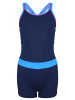Aquarti Mädchen Badeanzug mit Bein Racerback in blau