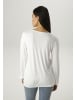 Aniston SELECTED Langarmshirt in wollweiß-hellblau-silber-blau-schwarz-sand-glitzer