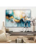 MuchoWow Leinwand bilder Abstrakte Kunst gold blau (BxH)