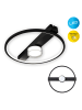 näve LED Deckenleuchte "CIMO" in schwarz - (L)40 cm x (B)38.5 cm x (H)8 cm - EEK E