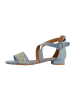 Divine Factory Flache Riemchensandale Blau