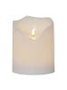 STAR Trading XXL Kerze Kunststoff flackernd H: 20cm für Außen in weiß