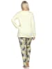 NORMANN langarm Schlafanzug Pyjama Hose floralem print - 80699 in gelb