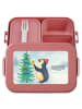Mr. & Mrs. Panda Bentobox Pinguin Weihnachtsbaum Design mit Spruch in Rot Pastell