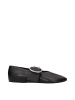 Jil Sander Schwarz Leder Ballerina Flache Schuhe