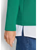 GOLDNER Kurzgröße:  Elegantes 2-in-1 Business-Oberteil in grün / weiß