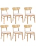 MCW 6er-Set Esszimmerstuhl M59, Helles Gestell, creme