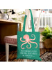 Mr. & Mrs. Panda Strandtasche Tintenfisch mit Spruch in Mint