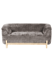 Beliani 2-Sitzer Sofa ALNOR in Braun/Heller Holzfarbton - (W) 162 x (H) 67 x (L) 85 cm
