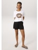 Aniston CASUAL T-Shirt in weiß-hellbraun-schwarz-braun