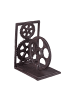 relaxdays 10 x Buchstütze "Filmrolle" in Braun - (B)13 x (H)16 x (T)10 cm