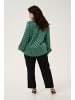 KAFFE curve Langarm-Bluse KCsofia in Green With Foil Print