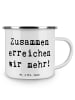 Mr. & Mrs. Panda Emaille Becher Spruch Im Team zuMenschmenarbeiten ... in Weiß