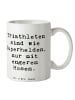 Mr. & Mrs. Panda Kaffeetasse Spruch Triathlon Superheld mit Spruch in Weiß