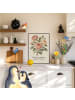 Mr. & Mrs. Panda Poster Rose botanisch Design mit Spruch in Weiß