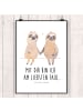 Mr. & Mrs. Panda Bild Faultier Pärchen mit Spruch in Weiß
