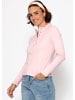 SASSYCLASSY Langarm Shirt mit breiter Knopfleiste in Rosa
