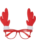 tectake Spaßbrille mit dem Motto Weihnachten, rot/weiß